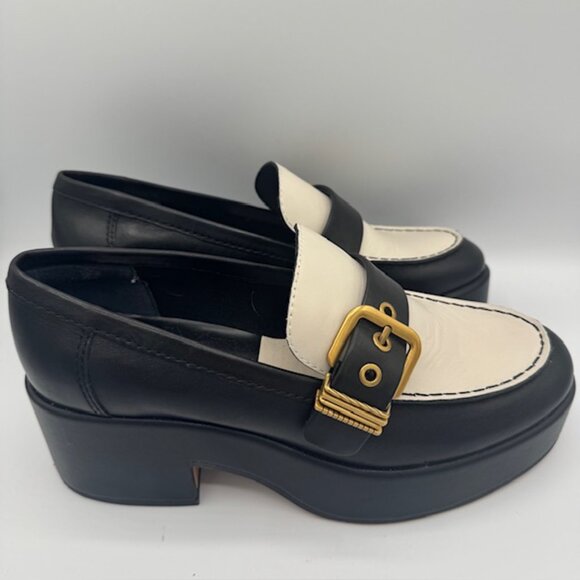 Dolce Vita Women's Yonder Platform Loafer Black and White Size 7 - Picture 2 of 6